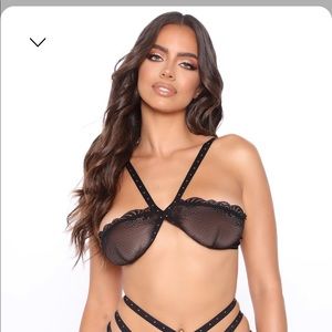 ♥️ NWOT Strappy Black Sheer Mesh Bralet